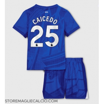 Chelsea Moises Caicedo #25 Maglia Gara Casa Repliche 2025-26 Bambino